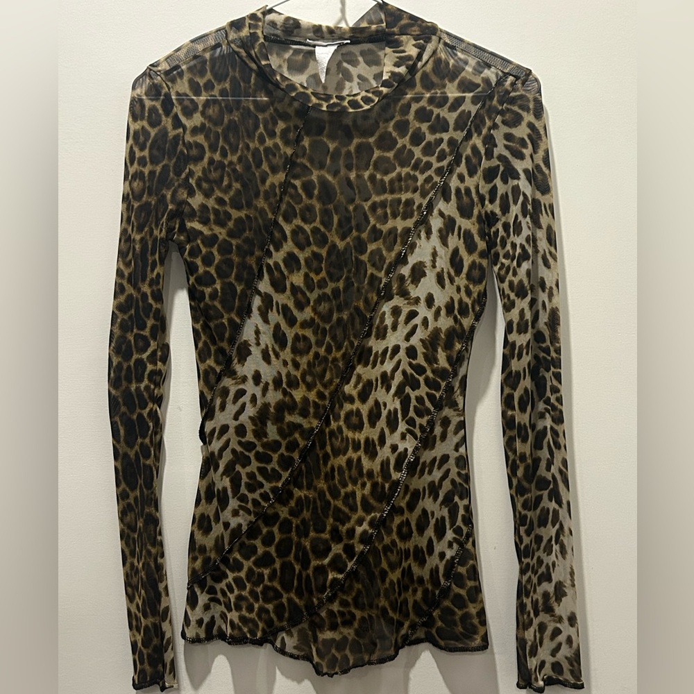 💫6/$25! Sheer Leopard Print Long Sleeve Top